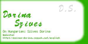 dorina szives business card